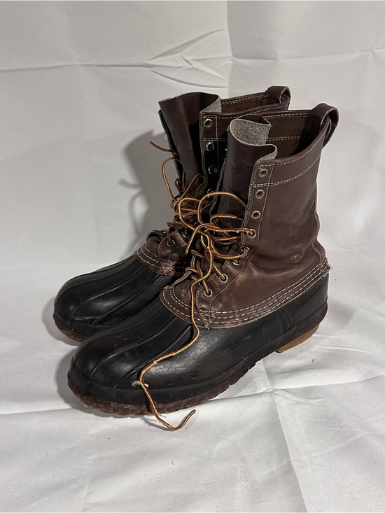 L.L. Bean Dark Brown Leather and Black Rubber Waterproof Duck Boots main image 8